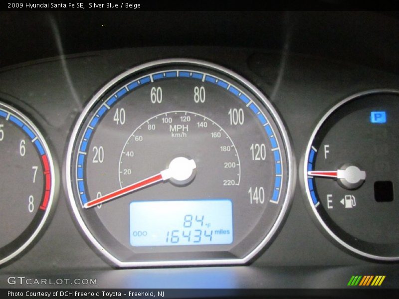 Silver Blue / Beige 2009 Hyundai Santa Fe SE