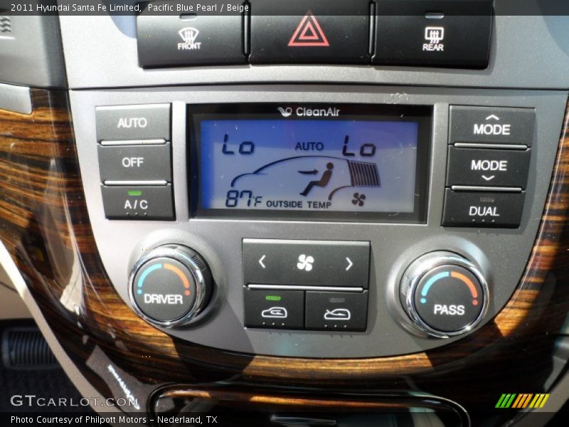 Pacific Blue Pearl / Beige 2011 Hyundai Santa Fe Limited