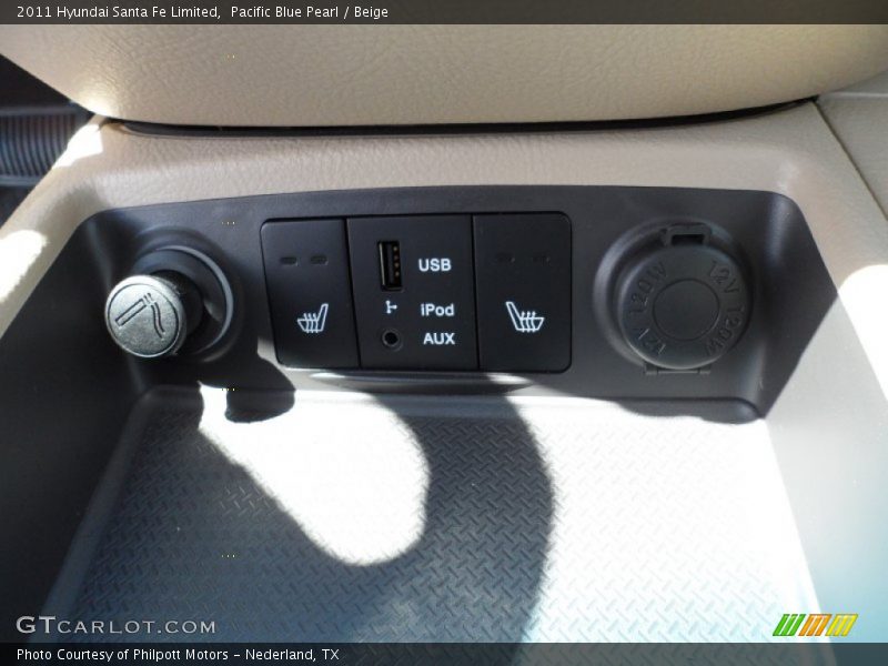 Pacific Blue Pearl / Beige 2011 Hyundai Santa Fe Limited