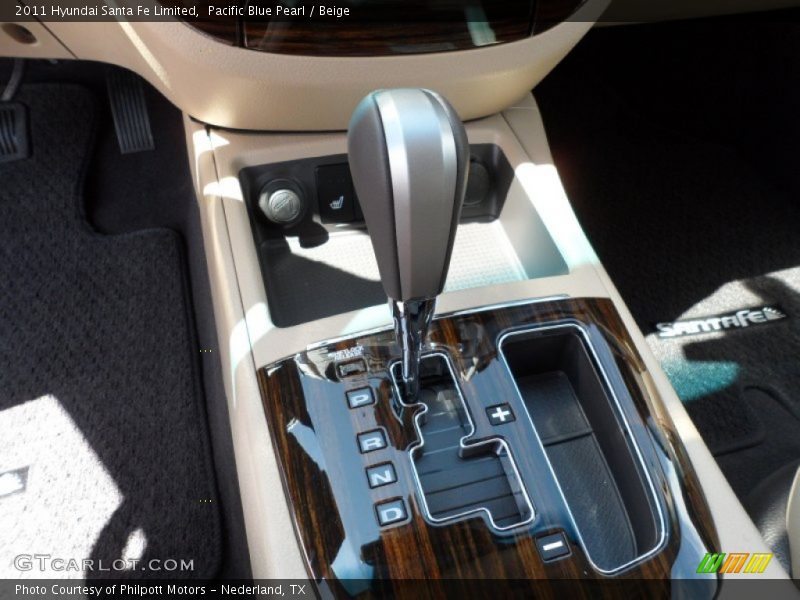 Pacific Blue Pearl / Beige 2011 Hyundai Santa Fe Limited