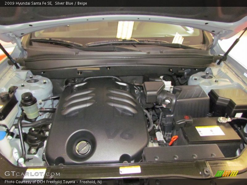 Silver Blue / Beige 2009 Hyundai Santa Fe SE