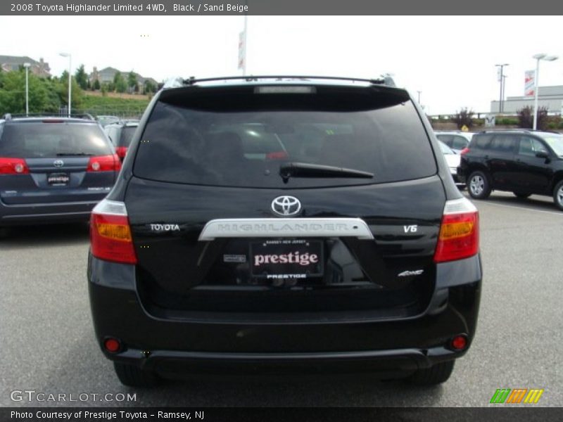 Black / Sand Beige 2008 Toyota Highlander Limited 4WD