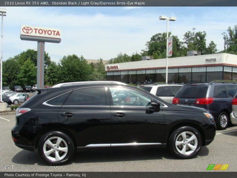 Obsidian Black / Light Gray/Espresso Birds-Eye Maple 2010 Lexus RX 350 AWD