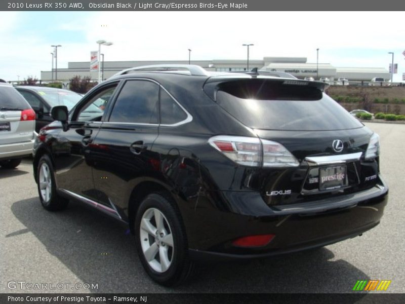 Obsidian Black / Light Gray/Espresso Birds-Eye Maple 2010 Lexus RX 350 AWD