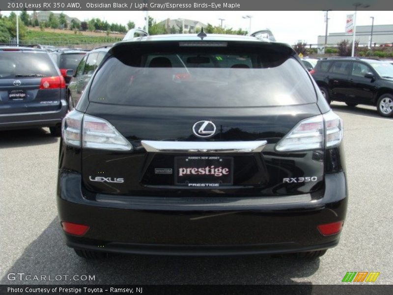 Obsidian Black / Light Gray/Espresso Birds-Eye Maple 2010 Lexus RX 350 AWD