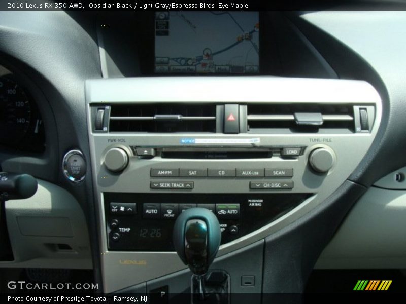 Obsidian Black / Light Gray/Espresso Birds-Eye Maple 2010 Lexus RX 350 AWD