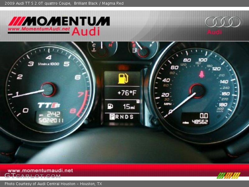 Brilliant Black / Magma Red 2009 Audi TT S 2.0T quattro Coupe