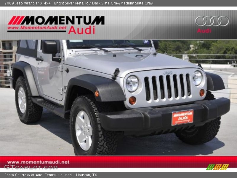 Bright Silver Metallic / Dark Slate Gray/Medium Slate Gray 2009 Jeep Wrangler X 4x4
