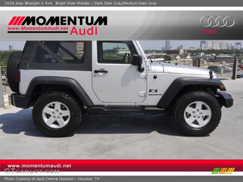 Bright Silver Metallic / Dark Slate Gray/Medium Slate Gray 2009 Jeep Wrangler X 4x4