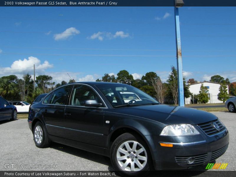 Blue Anthracite Pearl / Grey 2003 Volkswagen Passat GLS Sedan