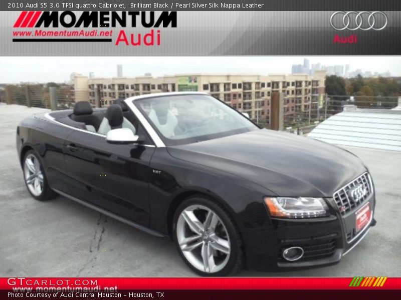 Brilliant Black / Pearl Silver Silk Nappa Leather 2010 Audi S5 3.0 TFSI quattro Cabriolet