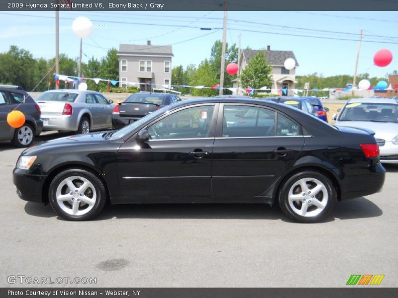 Ebony Black / Gray 2009 Hyundai Sonata Limited V6