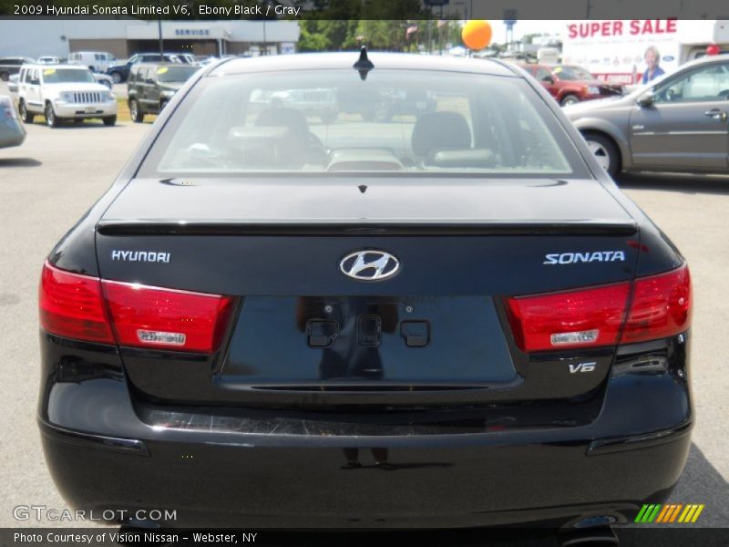 Ebony Black / Gray 2009 Hyundai Sonata Limited V6