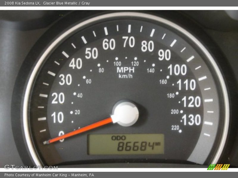 Glacier Blue Metallic / Gray 2008 Kia Sedona LX
