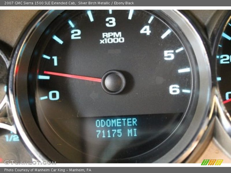 Silver Birch Metallic / Ebony Black 2007 GMC Sierra 1500 SLE Extended Cab