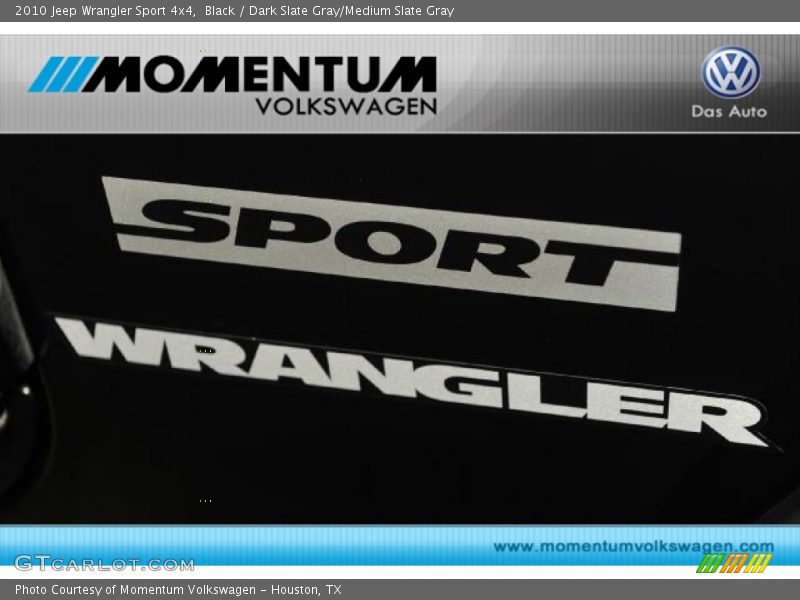 Black / Dark Slate Gray/Medium Slate Gray 2010 Jeep Wrangler Sport 4x4