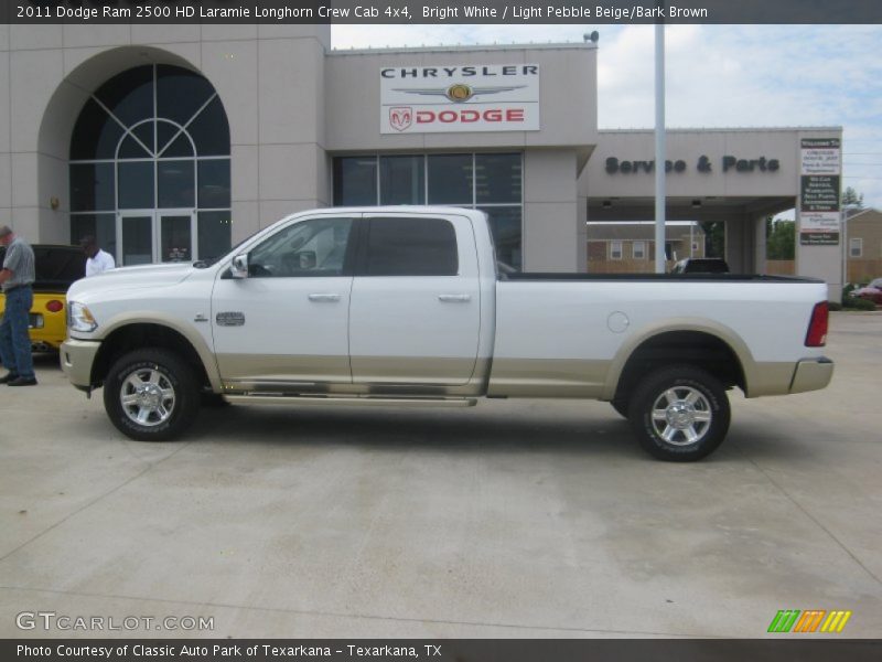 Bright White / Light Pebble Beige/Bark Brown 2011 Dodge Ram 2500 HD Laramie Longhorn Crew Cab 4x4