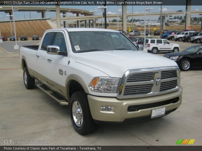 Bright White / Light Pebble Beige/Bark Brown 2011 Dodge Ram 2500 HD Laramie Longhorn Crew Cab 4x4