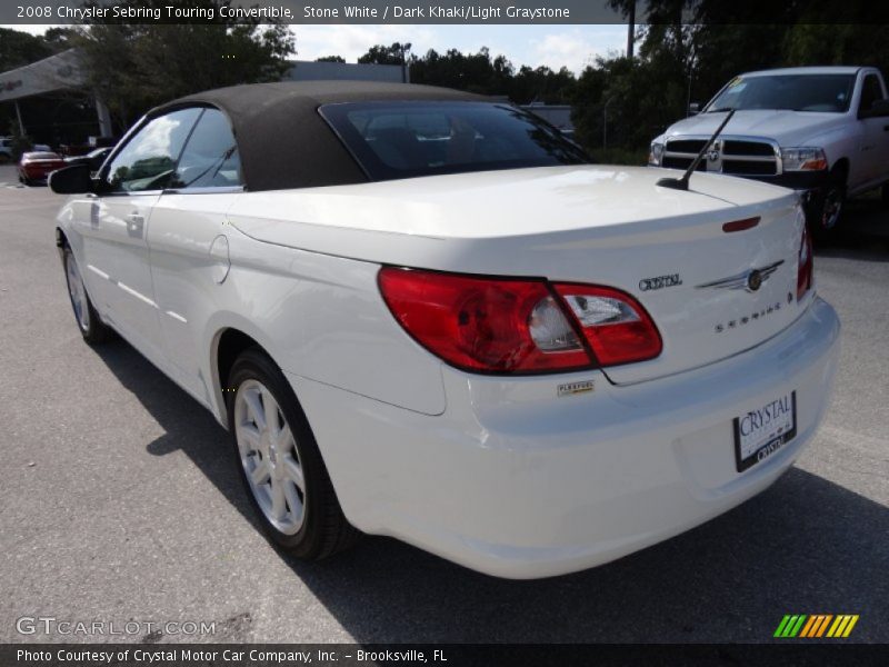 Stone White / Dark Khaki/Light Graystone 2008 Chrysler Sebring Touring Convertible