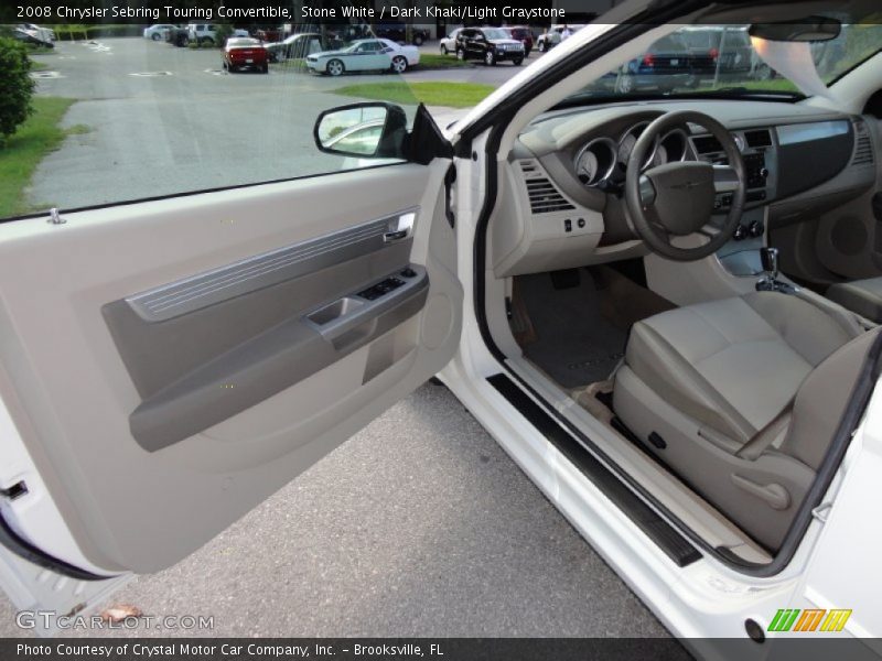 Stone White / Dark Khaki/Light Graystone 2008 Chrysler Sebring Touring Convertible