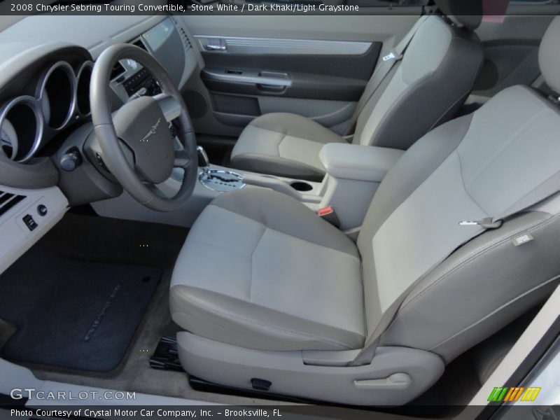 Stone White / Dark Khaki/Light Graystone 2008 Chrysler Sebring Touring Convertible