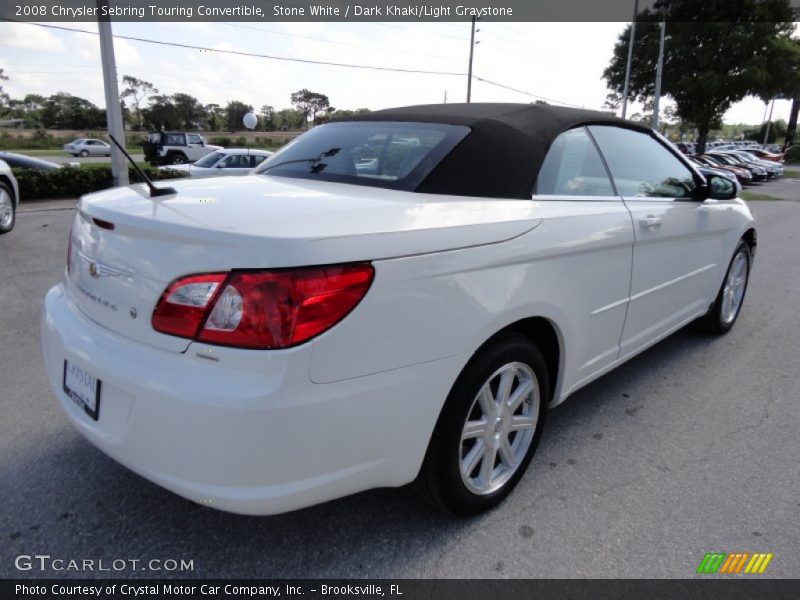 Stone White / Dark Khaki/Light Graystone 2008 Chrysler Sebring Touring Convertible