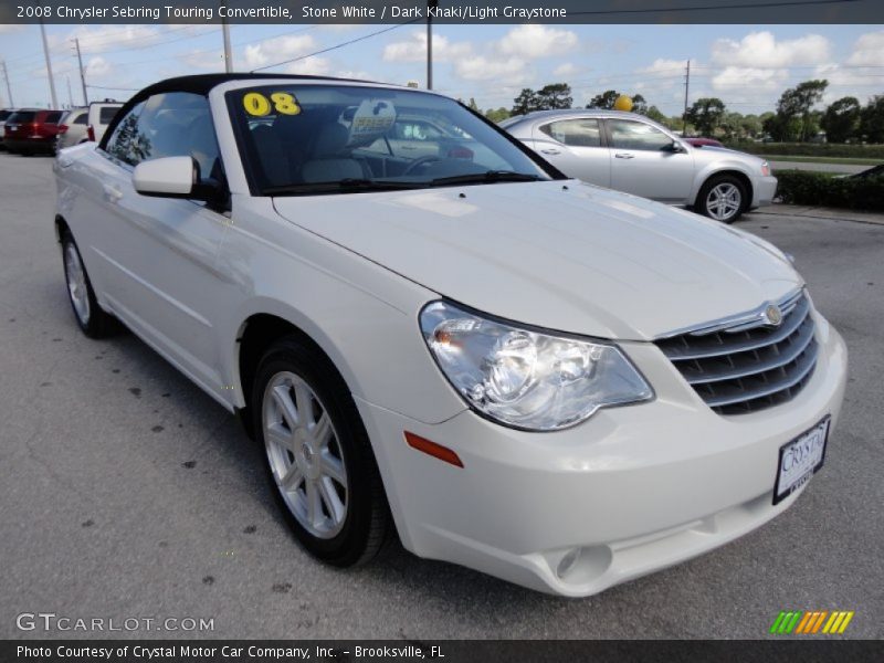 Stone White / Dark Khaki/Light Graystone 2008 Chrysler Sebring Touring Convertible