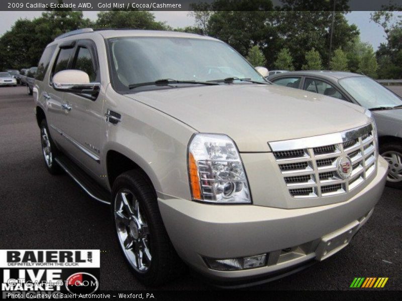 Gold Mist / Cocoa/Cashmere 2009 Cadillac Escalade AWD