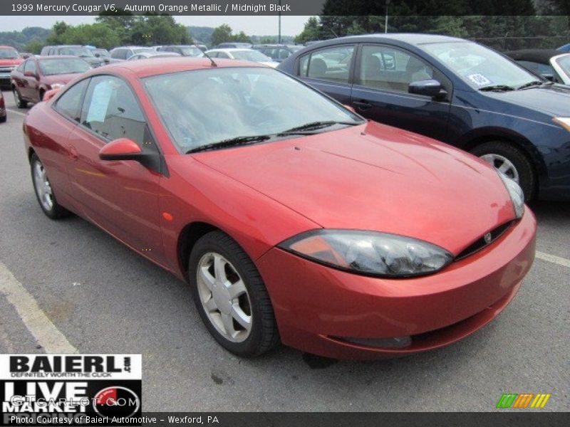 Autumn Orange Metallic / Midnight Black 1999 Mercury Cougar V6