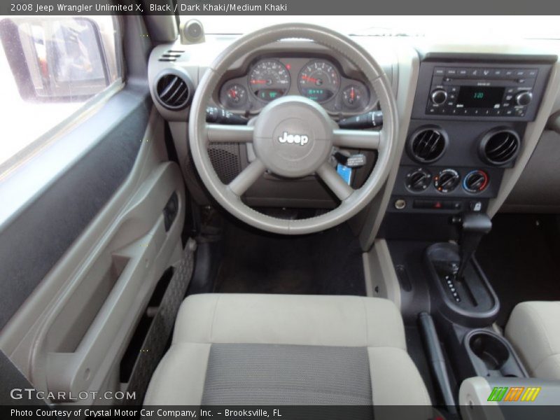 Black / Dark Khaki/Medium Khaki 2008 Jeep Wrangler Unlimited X