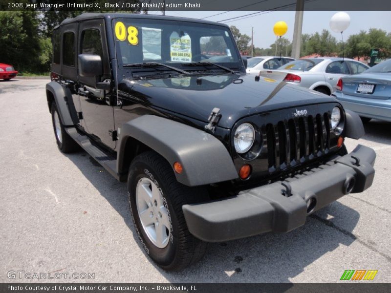 Black / Dark Khaki/Medium Khaki 2008 Jeep Wrangler Unlimited X