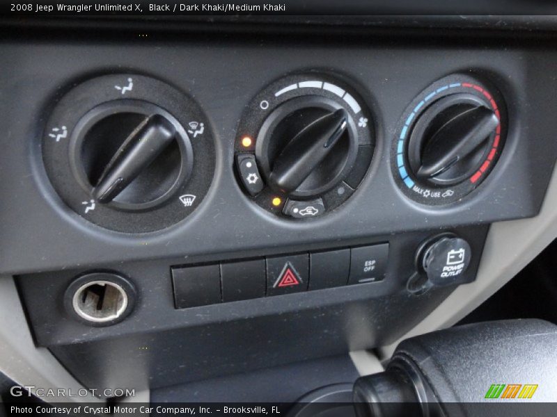 Controls of 2008 Wrangler Unlimited X