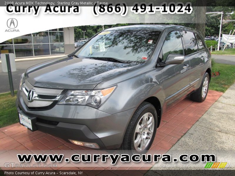 Sterling Gray Metallic / Taupe 2008 Acura MDX Technology