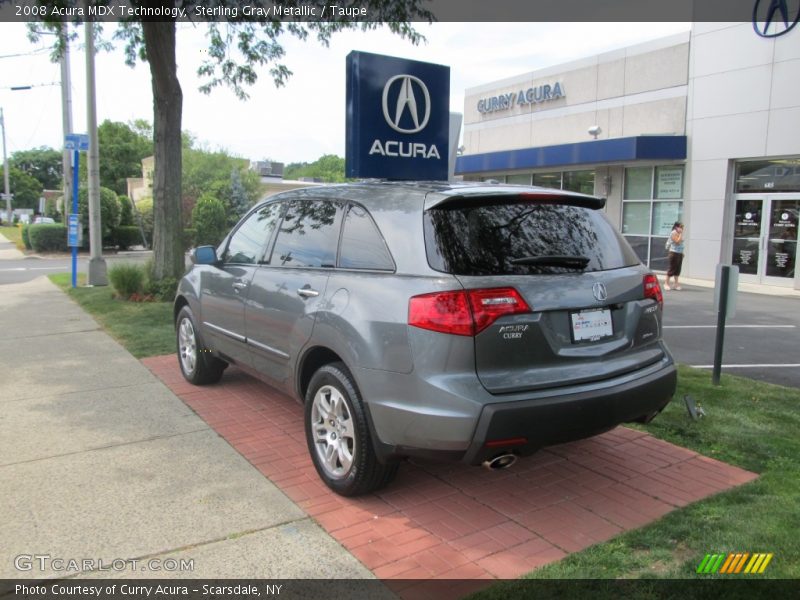 Sterling Gray Metallic / Taupe 2008 Acura MDX Technology