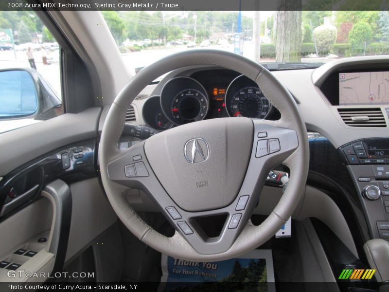 Sterling Gray Metallic / Taupe 2008 Acura MDX Technology