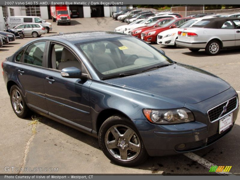 Barents Blue Metallic / Dark Beige/Quartz 2007 Volvo S40 T5 AWD