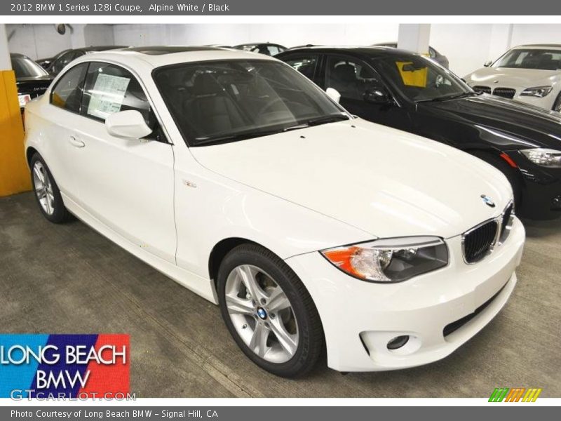 Alpine White / Black 2012 BMW 1 Series 128i Coupe