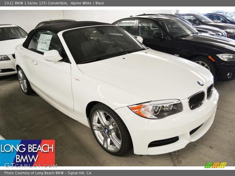 Alpine White / Black 2012 BMW 1 Series 135i Convertible