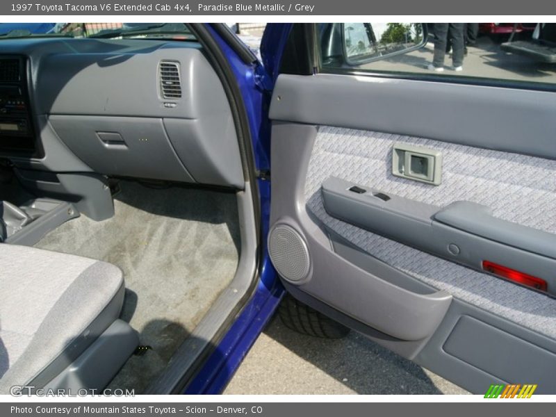 Paradise Blue Metallic / Grey 1997 Toyota Tacoma V6 Extended Cab 4x4