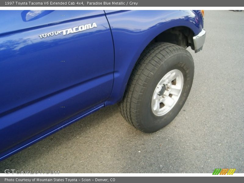 Paradise Blue Metallic / Grey 1997 Toyota Tacoma V6 Extended Cab 4x4