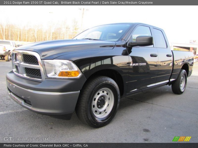 Brilliant Black Crystal Pearl / Dark Slate Gray/Medium Graystone 2011 Dodge Ram 1500 ST Quad Cab