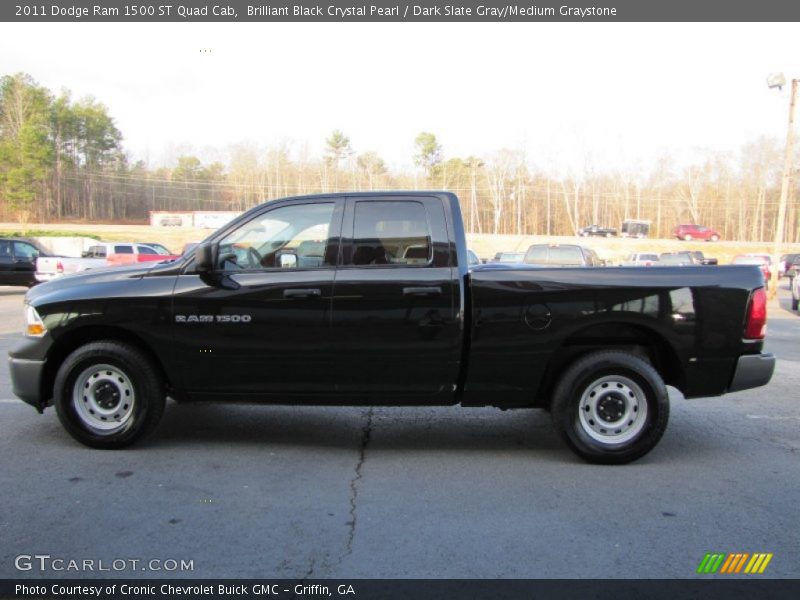 Brilliant Black Crystal Pearl / Dark Slate Gray/Medium Graystone 2011 Dodge Ram 1500 ST Quad Cab