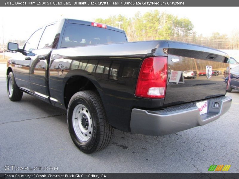 Brilliant Black Crystal Pearl / Dark Slate Gray/Medium Graystone 2011 Dodge Ram 1500 ST Quad Cab