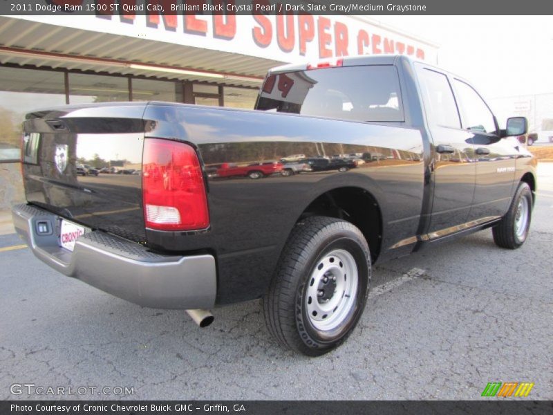 Brilliant Black Crystal Pearl / Dark Slate Gray/Medium Graystone 2011 Dodge Ram 1500 ST Quad Cab