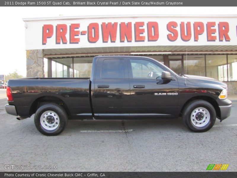 Brilliant Black Crystal Pearl / Dark Slate Gray/Medium Graystone 2011 Dodge Ram 1500 ST Quad Cab