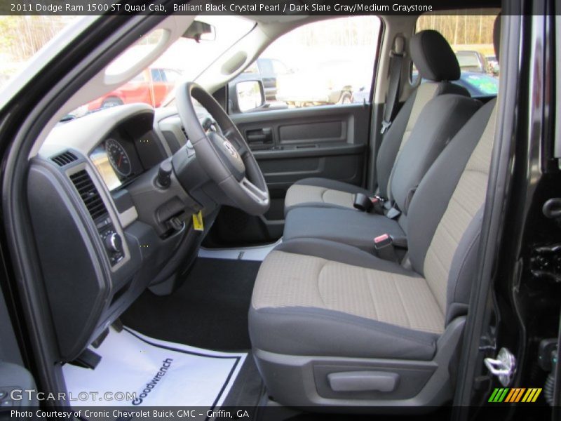 Brilliant Black Crystal Pearl / Dark Slate Gray/Medium Graystone 2011 Dodge Ram 1500 ST Quad Cab