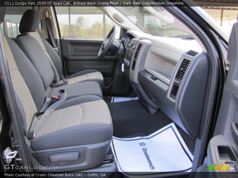 Brilliant Black Crystal Pearl / Dark Slate Gray/Medium Graystone 2011 Dodge Ram 1500 ST Quad Cab