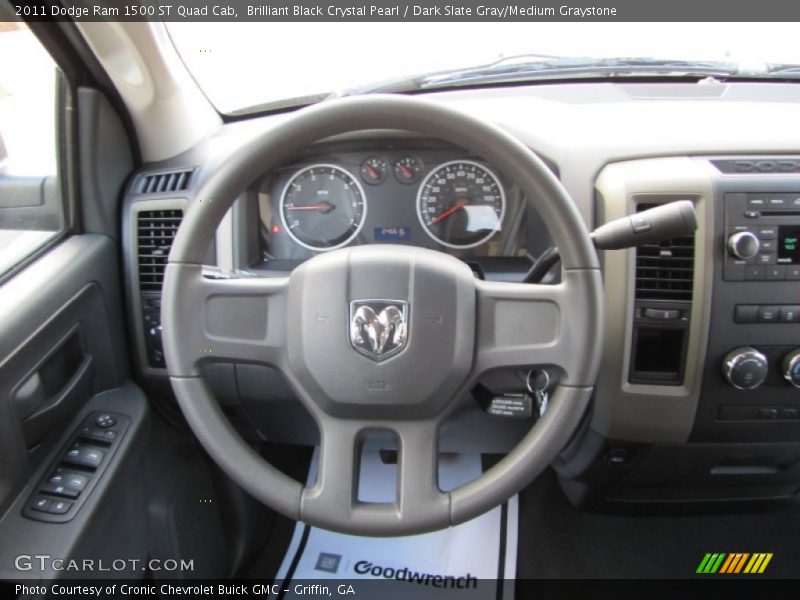 Brilliant Black Crystal Pearl / Dark Slate Gray/Medium Graystone 2011 Dodge Ram 1500 ST Quad Cab