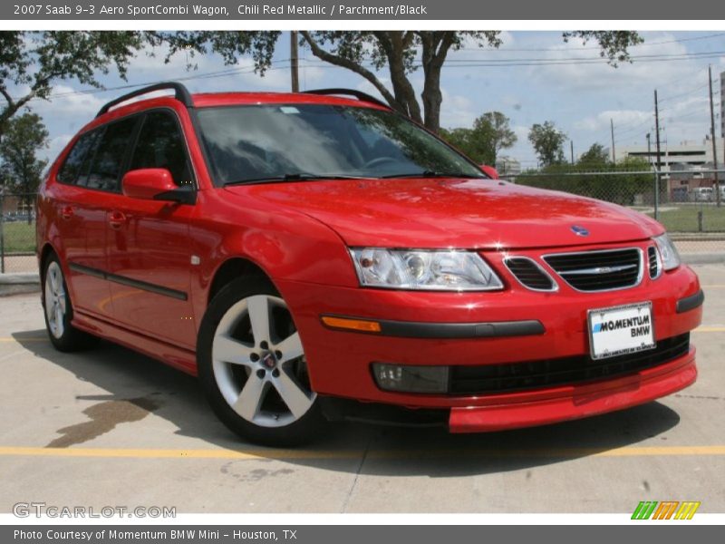 Chili Red Metallic / Parchment/Black 2007 Saab 9-3 Aero SportCombi Wagon