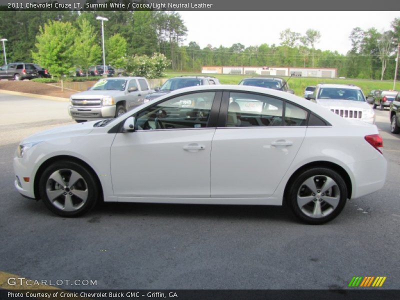 Summit White / Cocoa/Light Neutral Leather 2011 Chevrolet Cruze LT